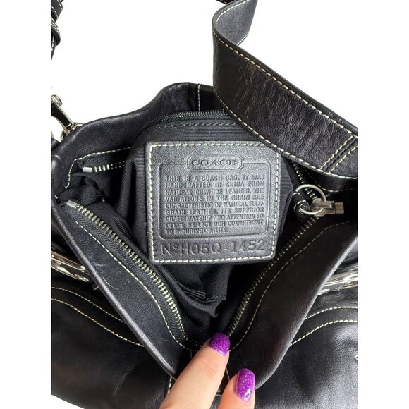 Y2K Coach Black Leather Soho Slim Duffle Shoulder Bag 1452 - Picture 9 of 9